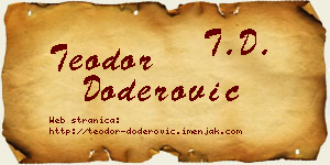 Teodor Doderović vizit kartica